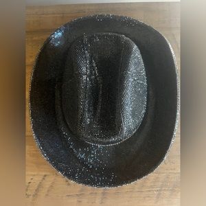 BLACK RHINESTONE COWBOY HAT